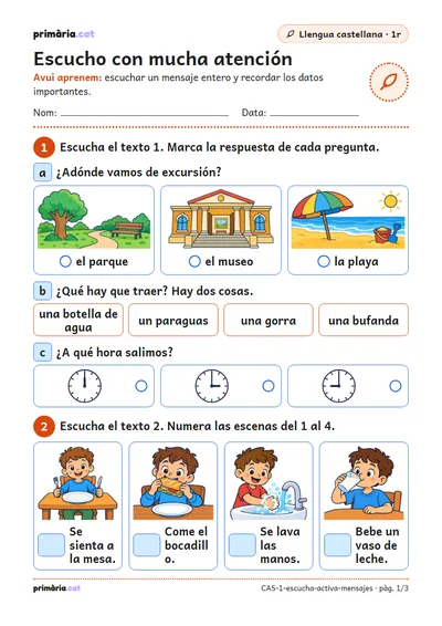 Pàgina 1 de 3: Escucho con mucha atención