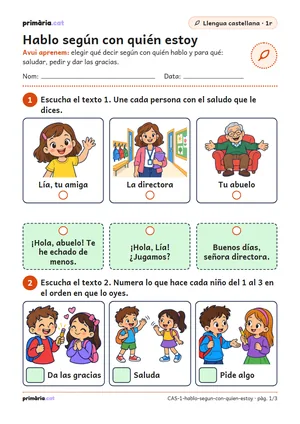 Primera pàgina de la fitxa «Hablo según con quién estoy»