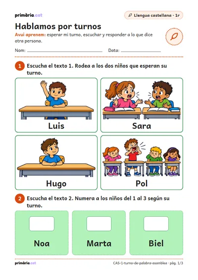 Pàgina 1 de 3: Hablamos por turnos