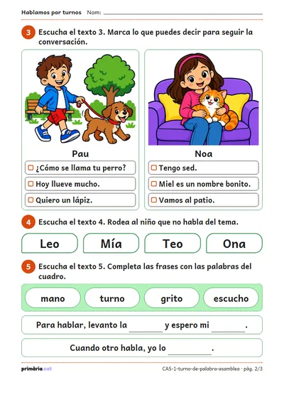 Pàgina 2 de 3: Hablamos por turnos