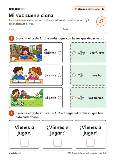 Pàgina 1 de 3: Mi voz suena clara