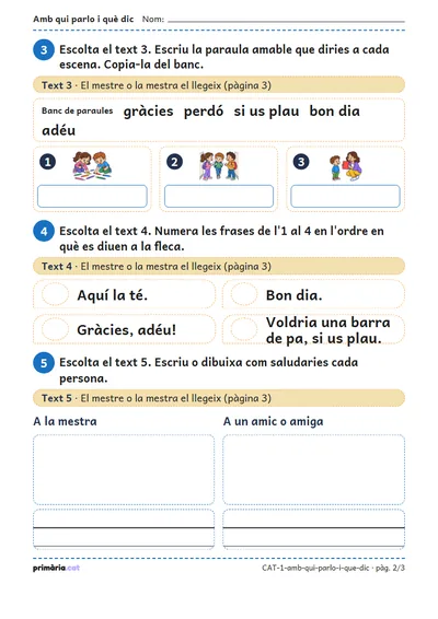 Pàgina 2 de 3: Amb qui parlo i què dic