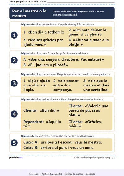 Pàgina 3 de 3: Amb qui parlo i què dic
