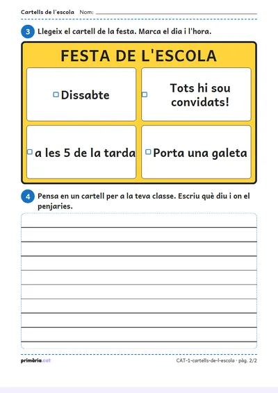 Pàgina 2 de 2: Cartells de l'escola