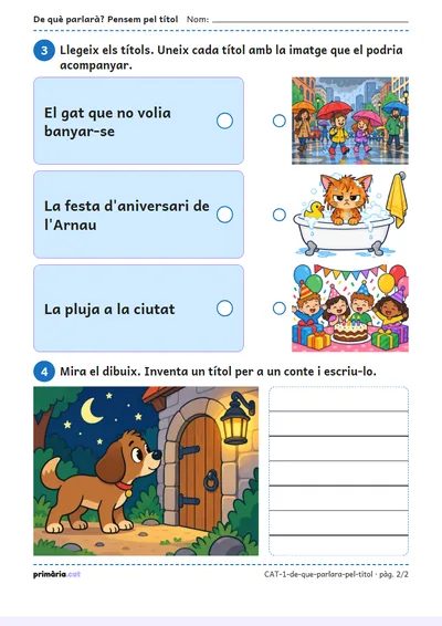 Pàgina 2 de 2: De què parlarà? Pensem pel títol