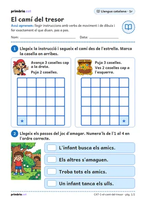 Primera pàgina de la fitxa «El camí del tresor»