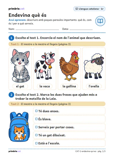 Pàgina 1 de 3: Endevina què és
