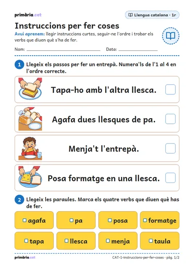Pàgina 1 de 2: Instruccions per fer coses