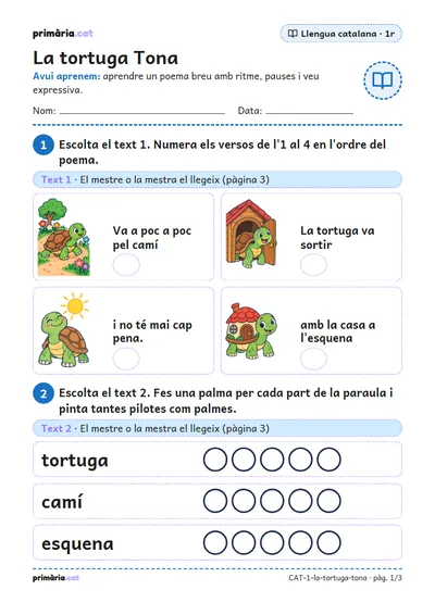 Pàgina 1 de 3: La tortuga Tona