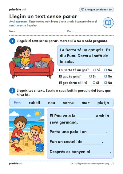 Pàgina 1 de 2: Llegim un text sense parar