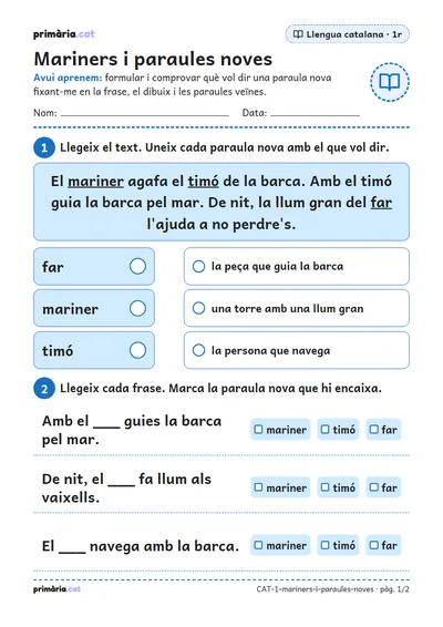 Pàgina 1 de 2: Mariners i paraules noves
