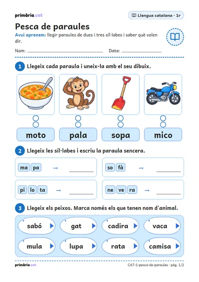 Pàgina 1 de 2: Pesca de paraules