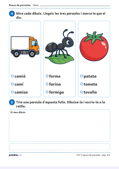 Pàgina 2 de 2: Pesca de paraules