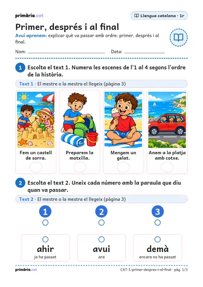 Pàgina 1 de 3: Primer, després i al final