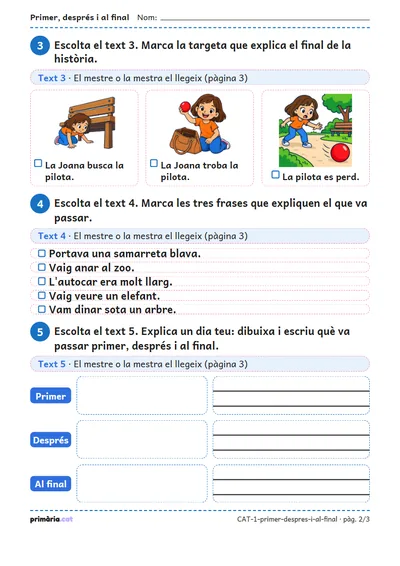 Pàgina 2 de 3: Primer, després i al final