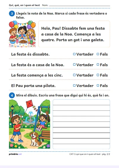 Pàgina 2 de 2: Qui, què, on i quan al text