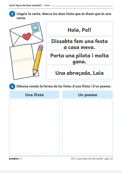 Pàgina 2 de 2: Quin tipus de text sembla?