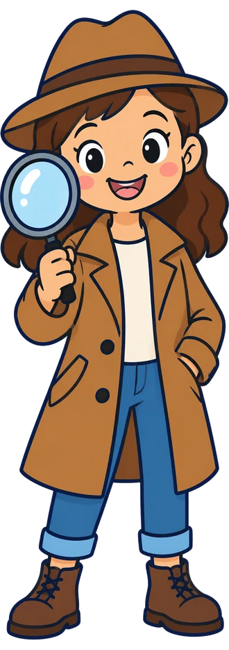 Una detectiva amb una lupa