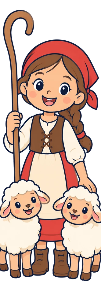 Una pastora amb dues ovelles