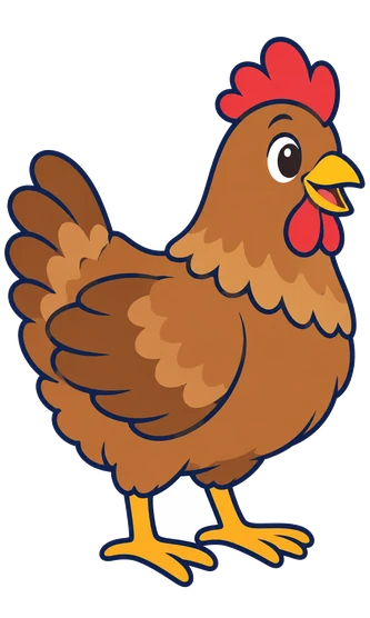 Una gallina marró.