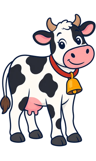 Una vaca blanca amb taques negres.