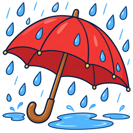 Un paraigua obert sota la pluja