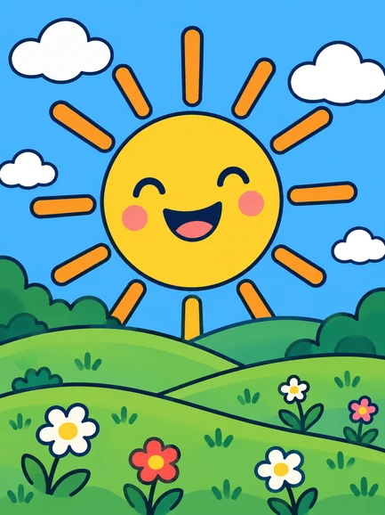 Un sol que surt sobre els turons