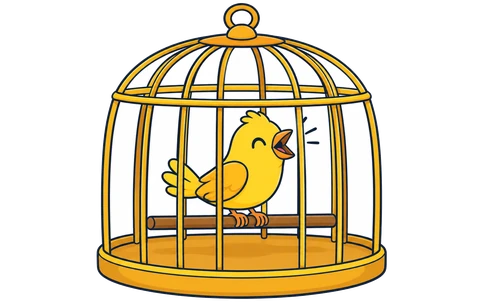 Un ocell dins d'una gàbia
