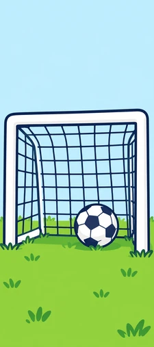 Una pilota de futbol repòs dins una petita porteria amb xarxa