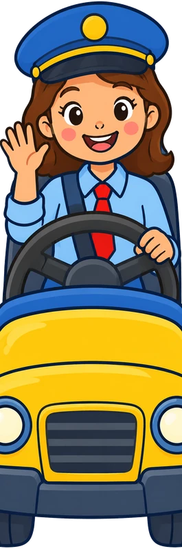 La conductora de l'autobús saluda des del volant