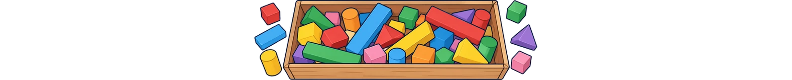 Una caixa de materials de matemàtiques