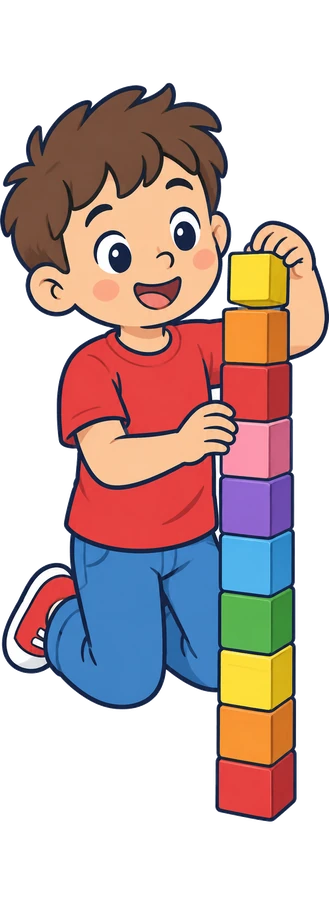 Un nen apilant blocs