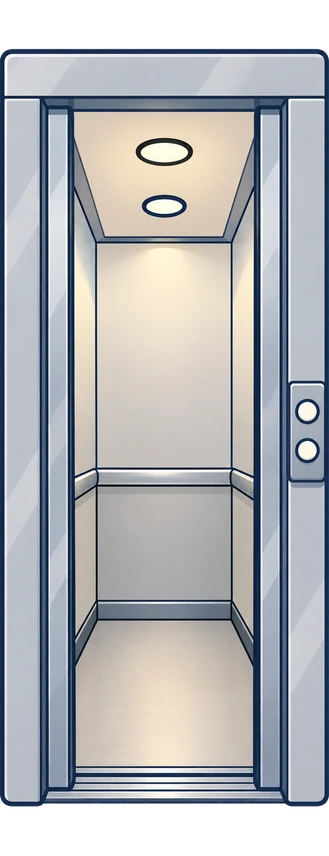 La porta d'un ascensor obert