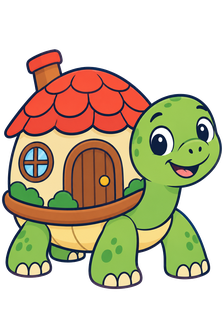 La tortuga porta la casa a l'esquena.