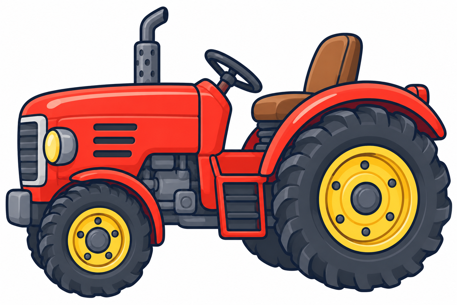 Un tractor vermell