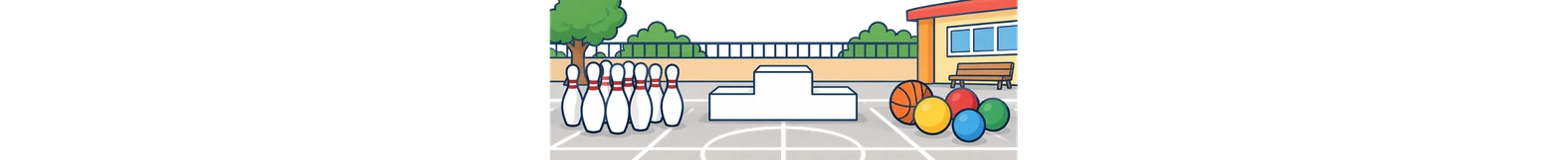 Un pati d'escola preparat per a un concurs