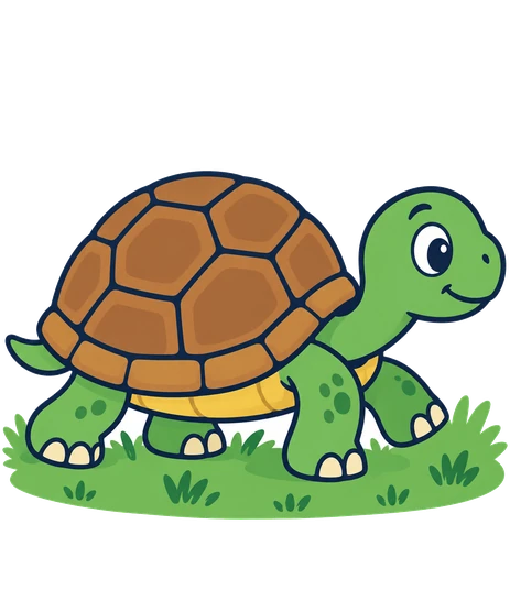 Una tortuga camina