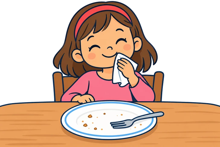 La Clara amb el plat buit