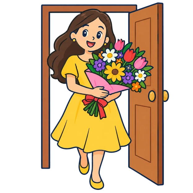 Una mare porta flors