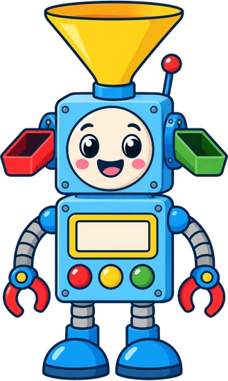 Un robot amb un embut