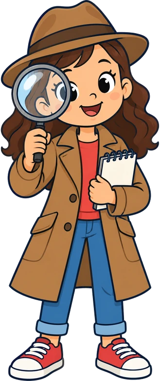 Una detectiva amb una lupa