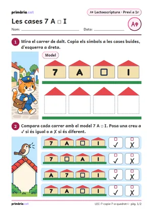 Primera pàgina de la fitxa «Les cases 7 A □ I»