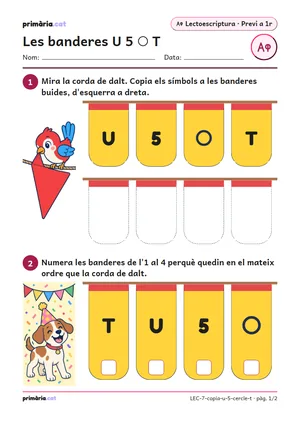Primera pàgina de la fitxa «Les banderes U 5 ○ T»