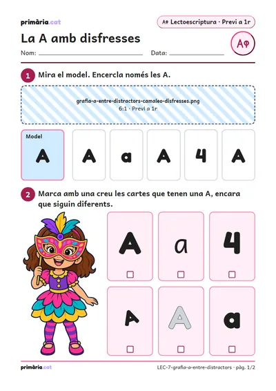 Pàgina 1 de 2: La A amb disfresses