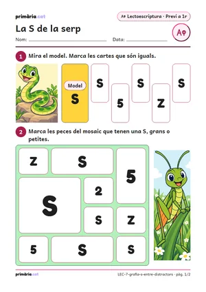 Primera pàgina de la fitxa «La S de la serp»