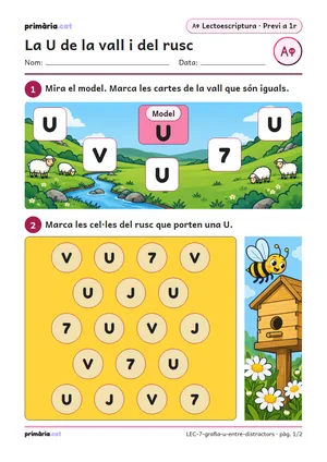 Primera pàgina de la fitxa «La U de la vall i del rusc»