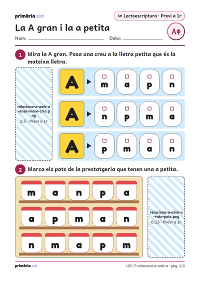 Pàgina 1 de 2: La A gran i la a petita