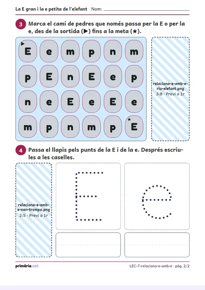 Pàgina 2 de 2: La E gran i la e petita de l'elefant