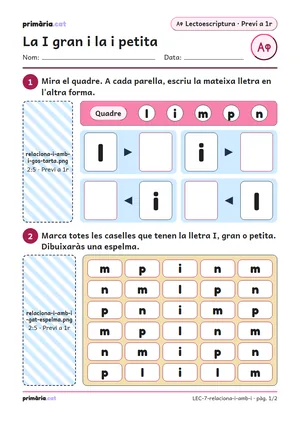 Primera pàgina de la fitxa «La I gran i la i petita»