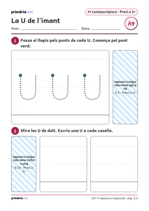 Primera pàgina de la fitxa «La U de l'imant»